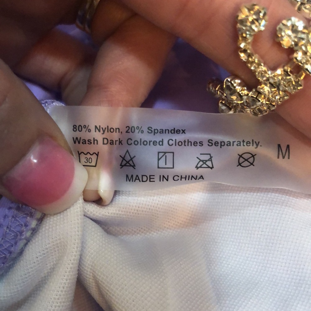 NWT! Sexy Purple Rhinestone Waist Swimsuit! - Picture 6 of 10